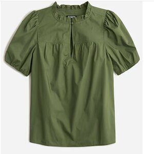 🌿✨ J.Crew Factory Ruffle-Neck Short-Sleeve Cotton‎ Top (NEW WITH TAG) ✨🌿